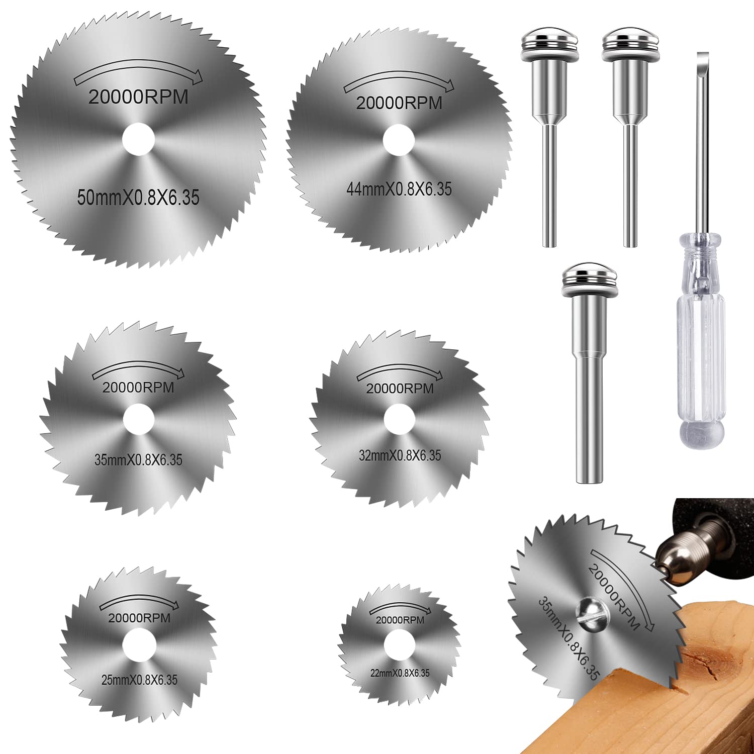 Cordless Rotary Tool Kit Accessories - Juego de 6 Discos de Corte