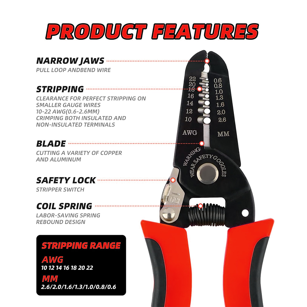 Automatic Wire Stripper Cutter - Cortador de Cables, Pelacables, Herramienta para