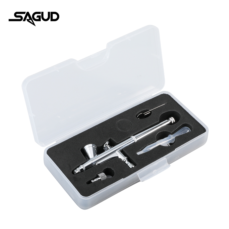 SAGUD aerógrafo modelo SD-135  - Airbrush Kit With Mini Compressor reseña y precio