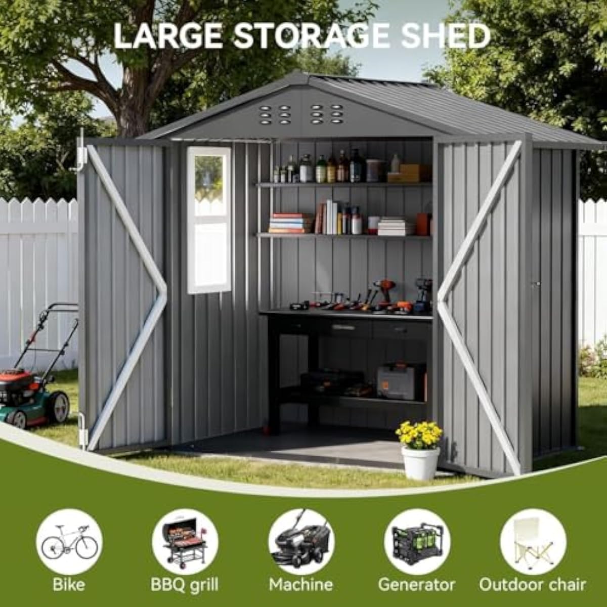 Caseta de acero galvanizado re - Garden Tools reseña y precio