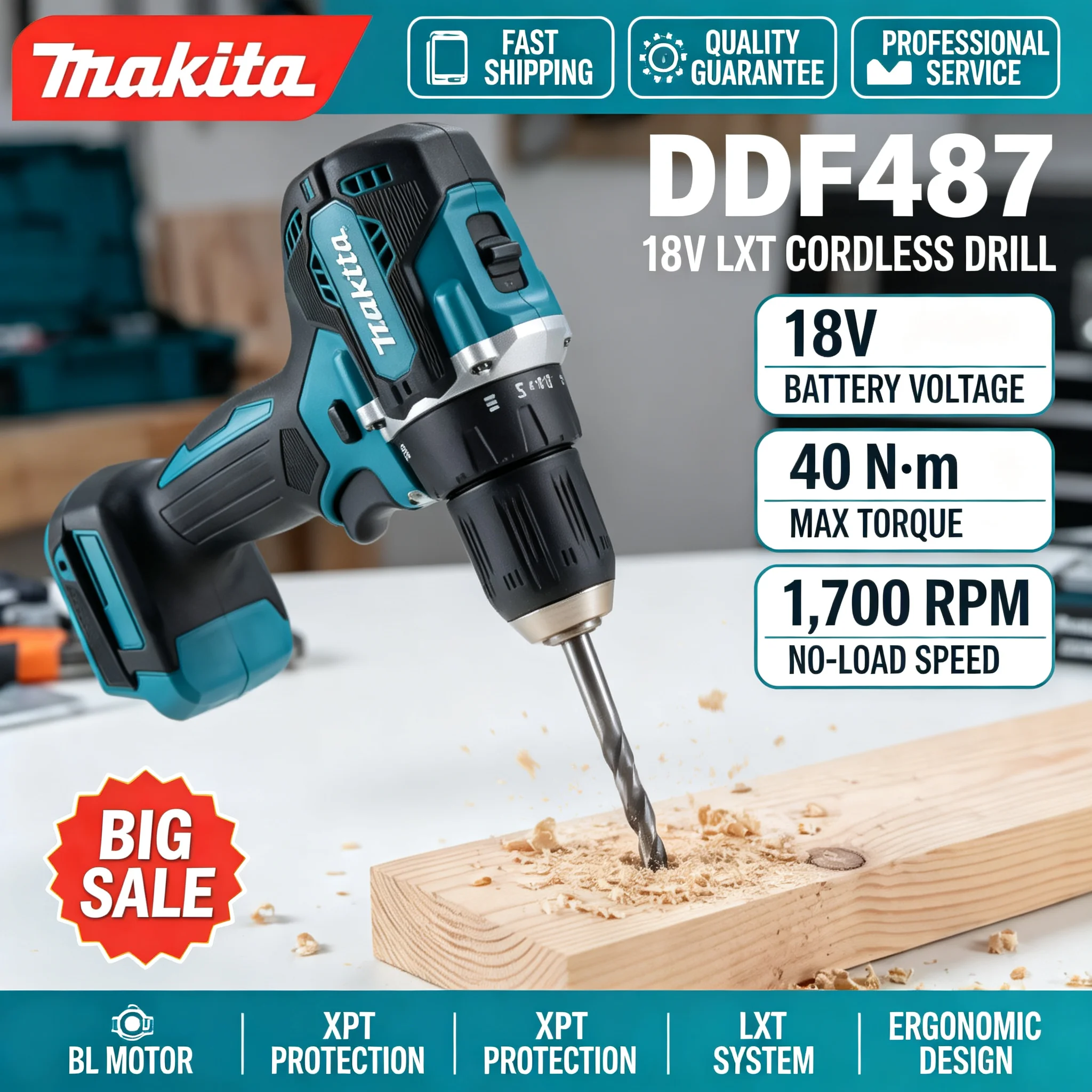 Taladro inalámbrico Makita DDF - Brushless Cordless Electric Drill 18V reseña y precio